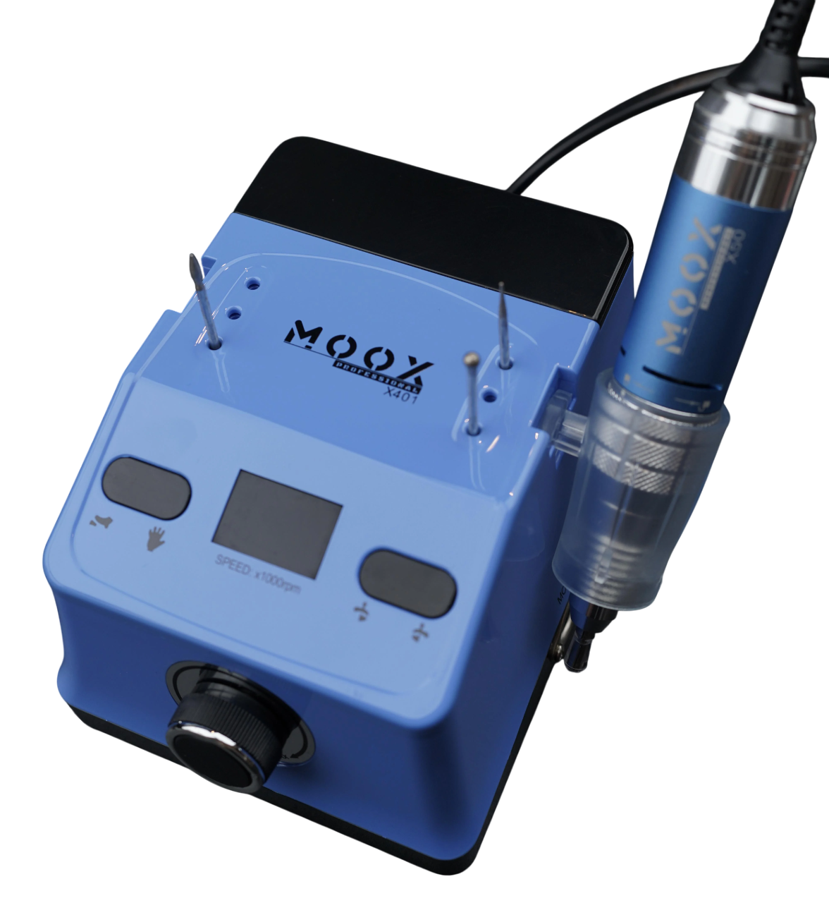 Фрезер профессиональный Мокс X401 на 70 Вт 50000 об/мин для маникюра и педикюра Sky blue