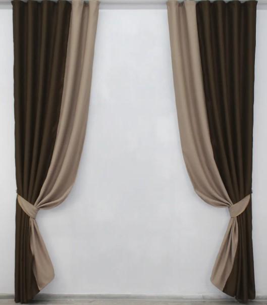 Шторы однотонные блекаут 1,5х2,7 м 2 шт. Коричневый/Какао (014дк/834-792ш)