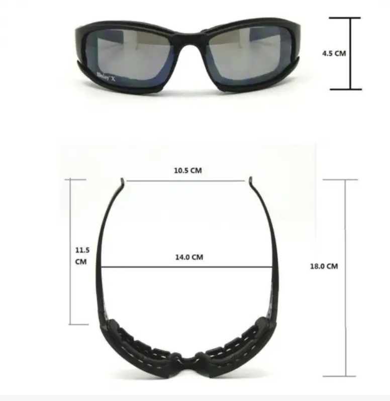 Защитные военные очки с поляризацией Daisy X7 Black и 4 комплекта линз (NA005404) - фото 3 Защитные военные очки с поляризацией Daisy X7 Black и 4 комплекта линз (NA005404) - фото 3