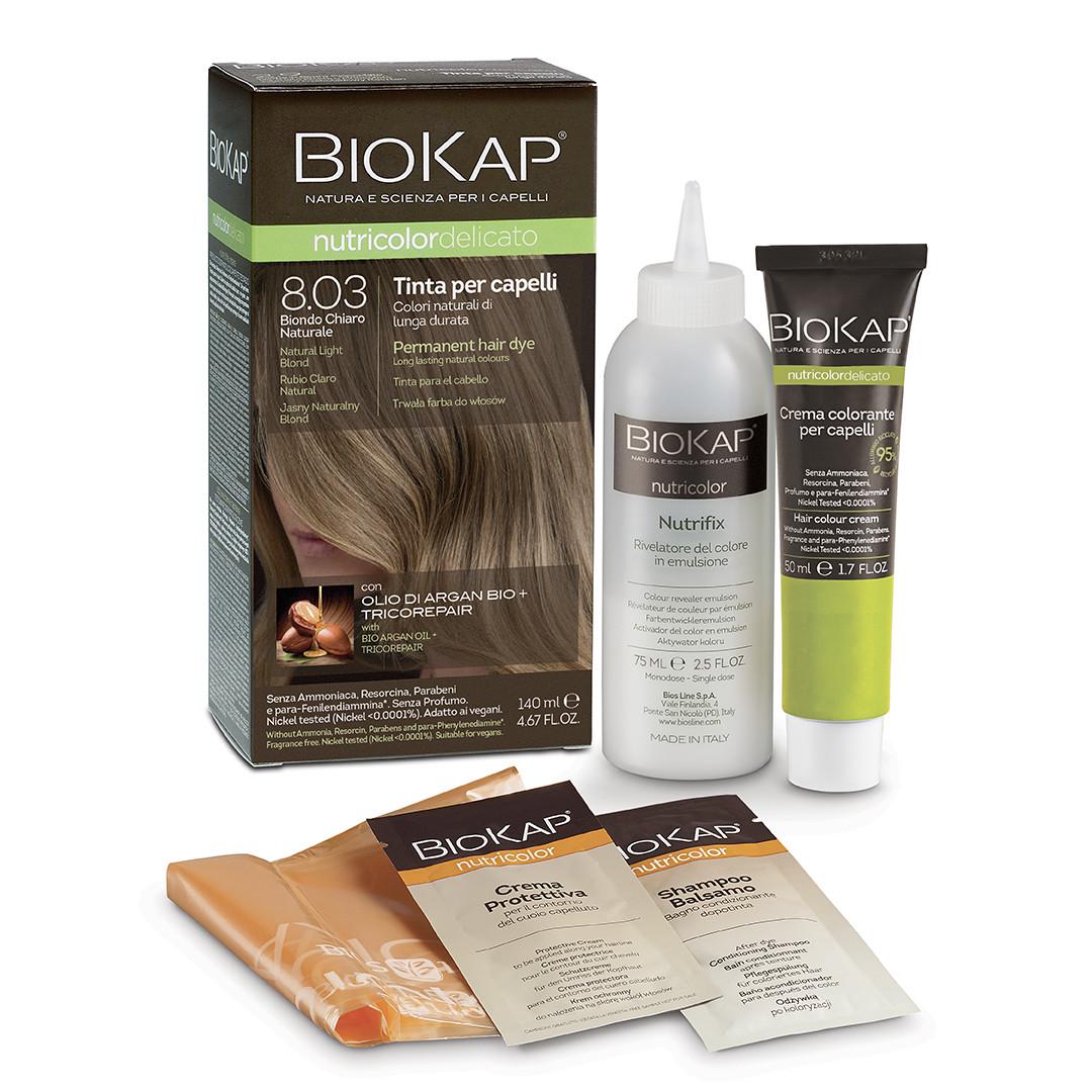Краска для волос Bios Line BioKap Nutricolor Delicato 140 мл 8.03 Biondo Chiaro Naturale - фото 1