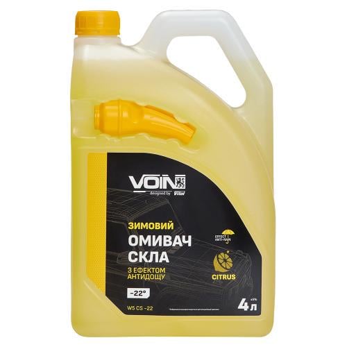 Омыватель стекла зимний VOIN "-22" Citrus с эффектом антидождя 4 л