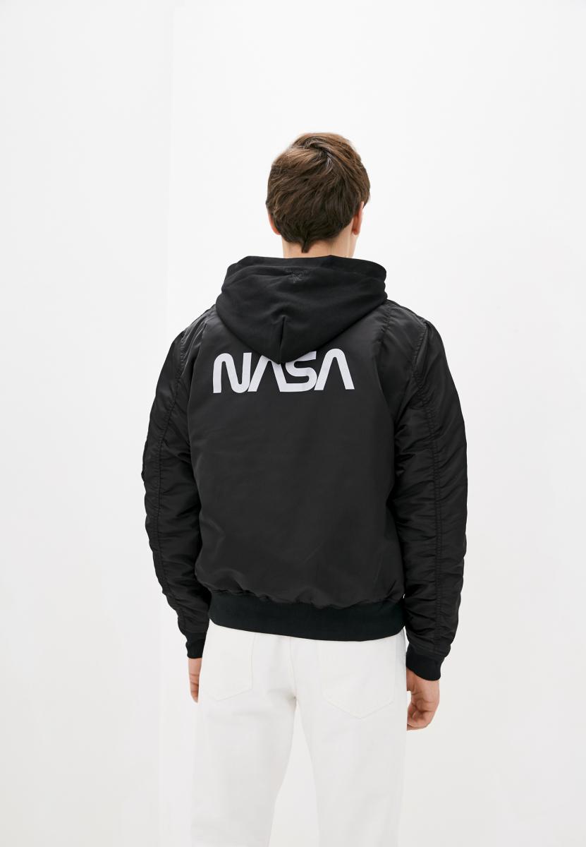 Куртка-бомбер Airboss MA-1 Hooded NASA L Черный (28689) - фото 5