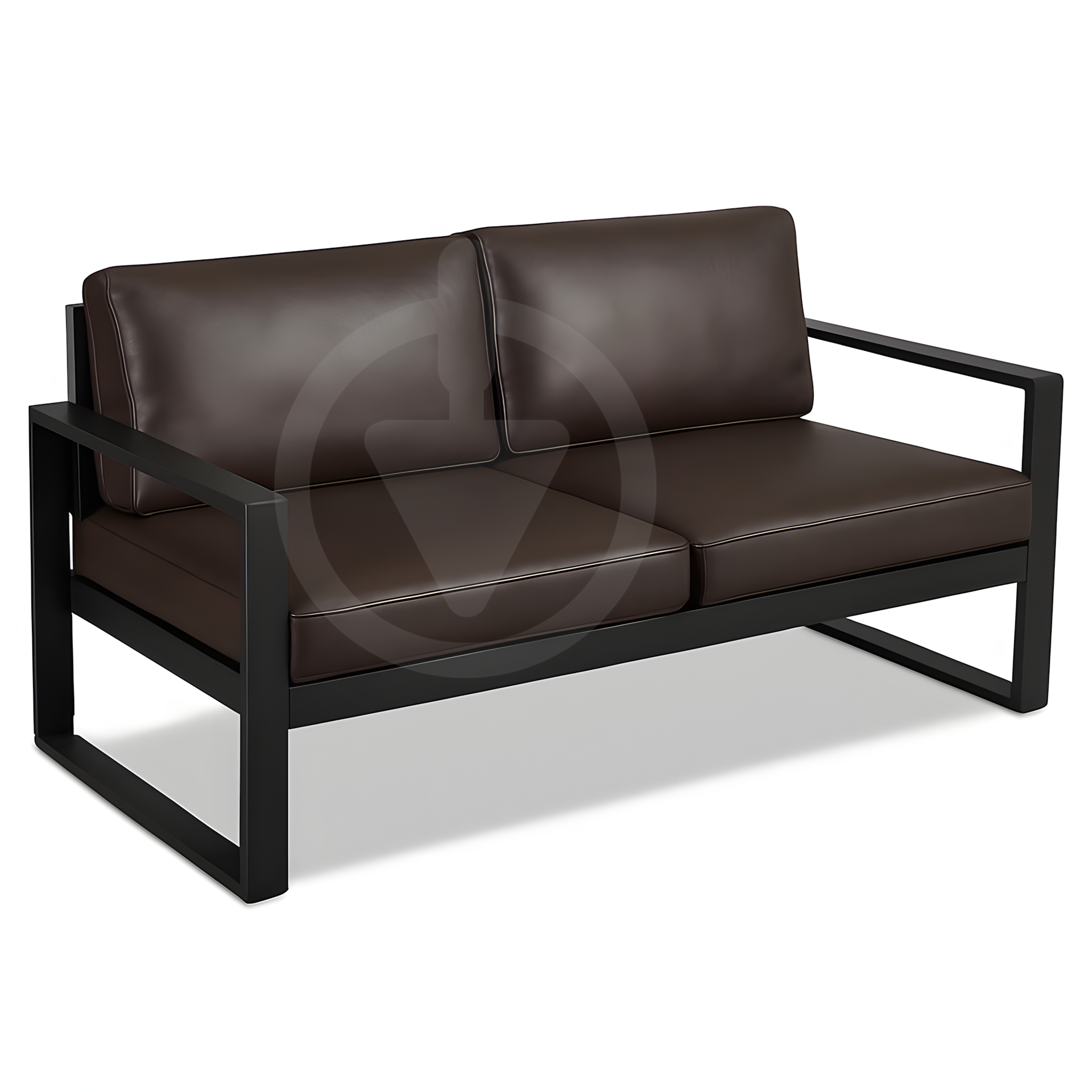 Диван металлический AVVS Бостон лофт с подлокотниками экокожа 130 см Коричневый - фото 1 Диван металлический AVVS Бостон лофт с подлокотниками экокожа 130 см Коричневый - фото 1