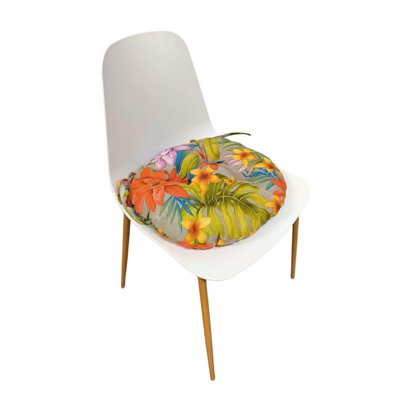 Подушка для стула eGarden CARIOCA VERDEкруглая холофайбер с завязками 40х8 см (5685) Подушка для стула eGarden CARIOCA VERDEкруглая холофайбер с завязками 40х8 см (5685)