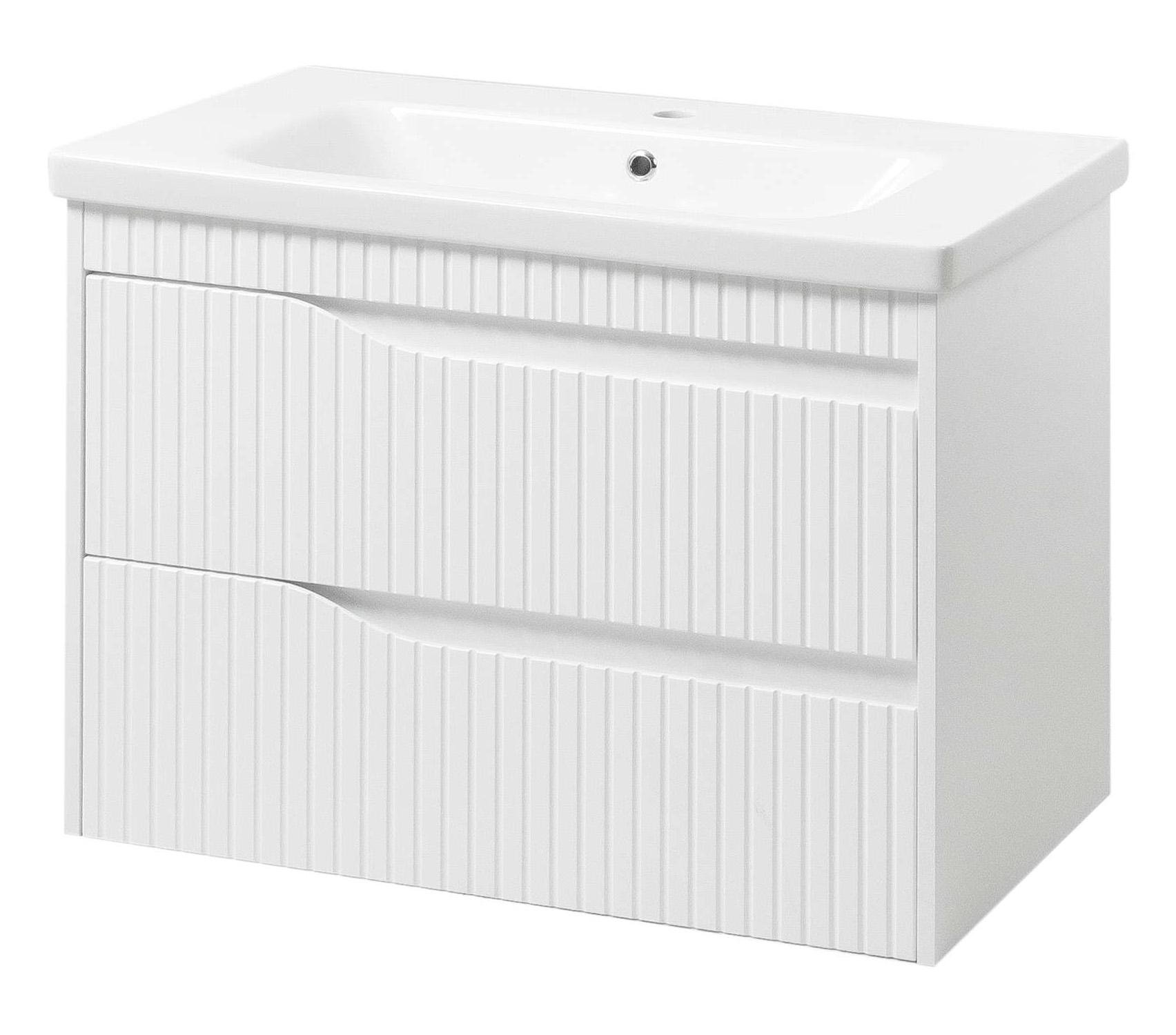 Тумба ЮВВІС Florence ТП-2 Д з умивальником Bolero 80 см Білий матовий (UVV098)