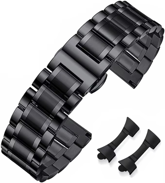 Браслет сталевий 316L для класичних та смарт-годинників 22 мм Чорний (IBW926B)
