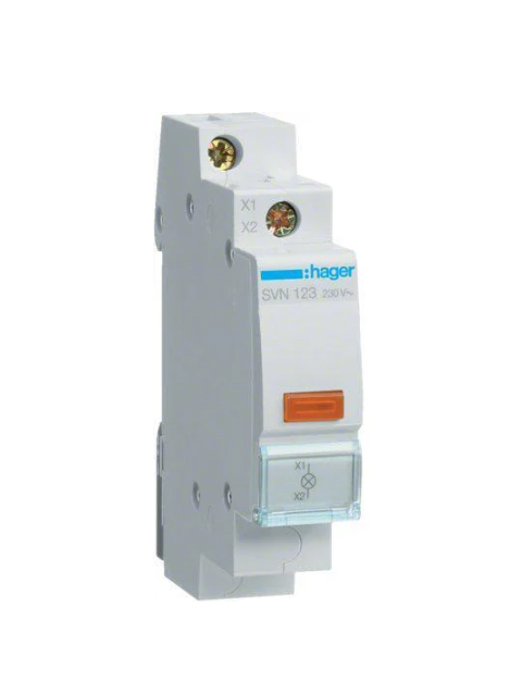 Индикатор модульный Hager на DIN-рейке LED 230 В Желтый (00000045929)