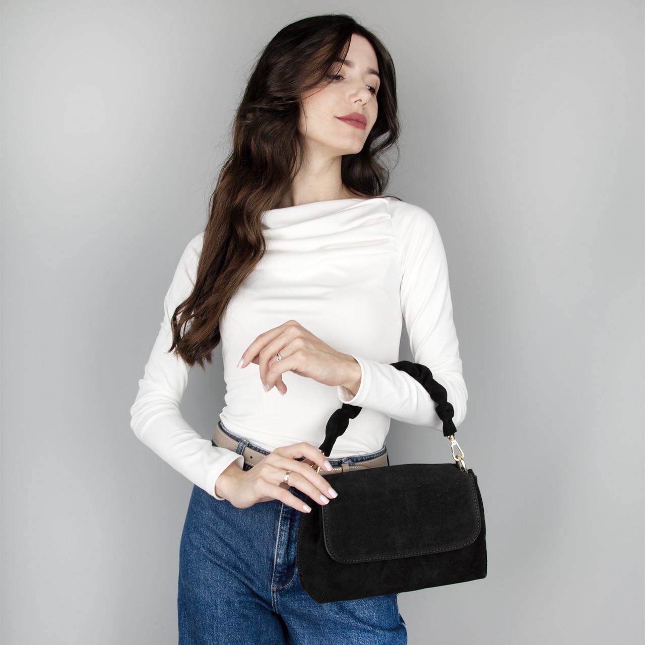 Сумка жіноча замшева Virginia Conti 04052 Чорний (2765516848) - фото 2