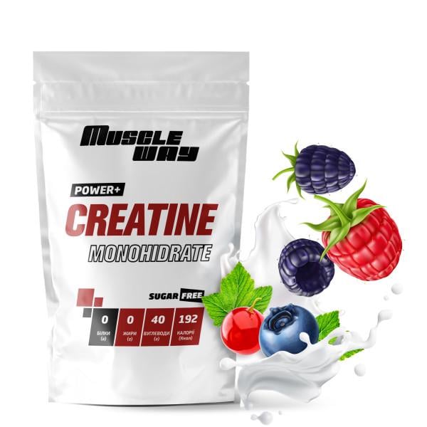 Креатин моногидрат MuscleWay Creatine Monohidrate 99,9% на 100 порций 500 г Лесные ягоды (21-125-cre-mw-rs500.1)