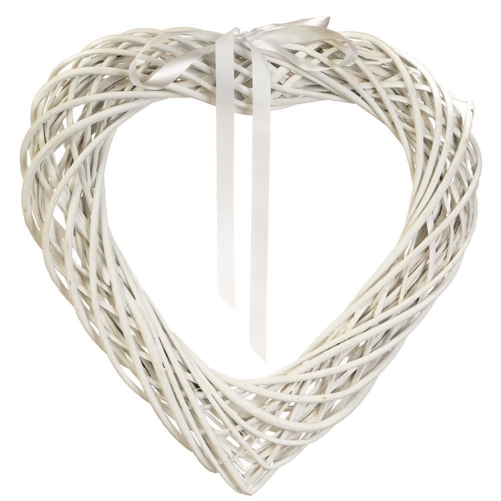 Вінок підвісний з лози Об'ємне серце 40х40 см 2 комплекти (5002-007)