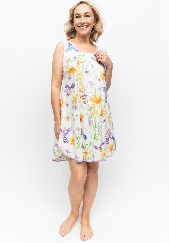 Рубашка ночная NORA ROSE Lorelei 1922 16/XL с принтом колибри Кремовый (5051877485648)