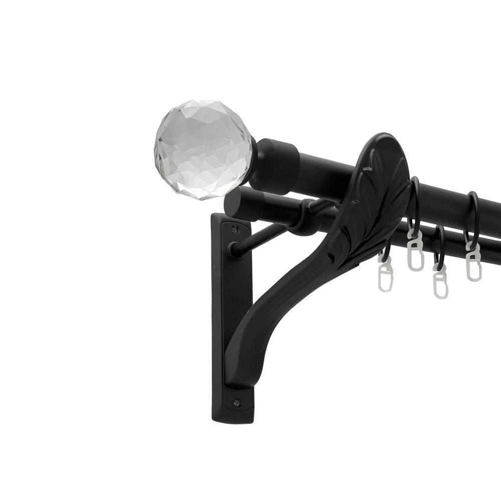 Карниз Orvit Люмиера двухрядный гладкий 25\19 мм 240 см Черный (00-00018210)