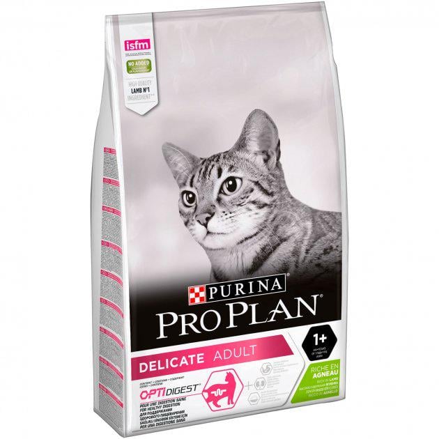 Сухой корм Purina Pro Plan Delicate для котов с чувствительной кожей ягненок 10 кг (7613035846685)