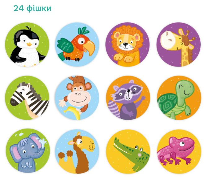 Настільна гра DoDo Мемо Дикі тварини розвиває пам'ять від 3 років 24 фішки (28870999) - фото 3