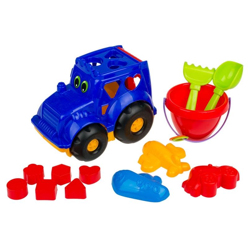 Набір пісочний дитячий Colorplast C0343 з сортером-трактором Коник (SunR14704)