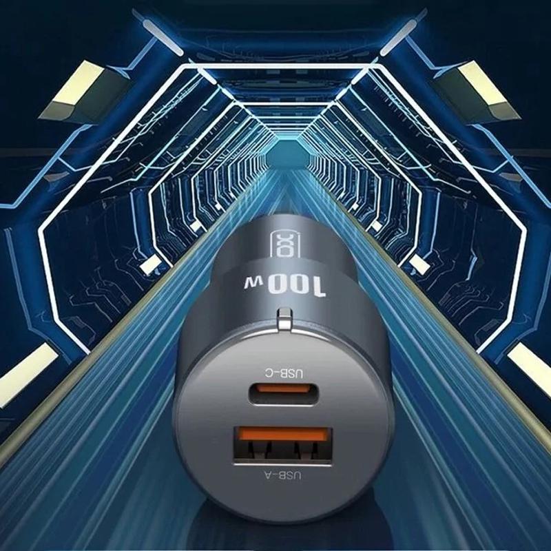 Зарядное устройство автомобильное XO CC47 PD65W+USB35W 100W Tarnish Black (92983) - фото 7