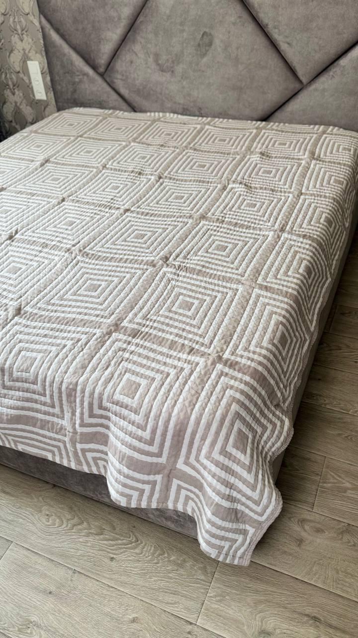 Покривало муслинове євро 200х230 см Бежевий (Д-mur-muslin25-001)