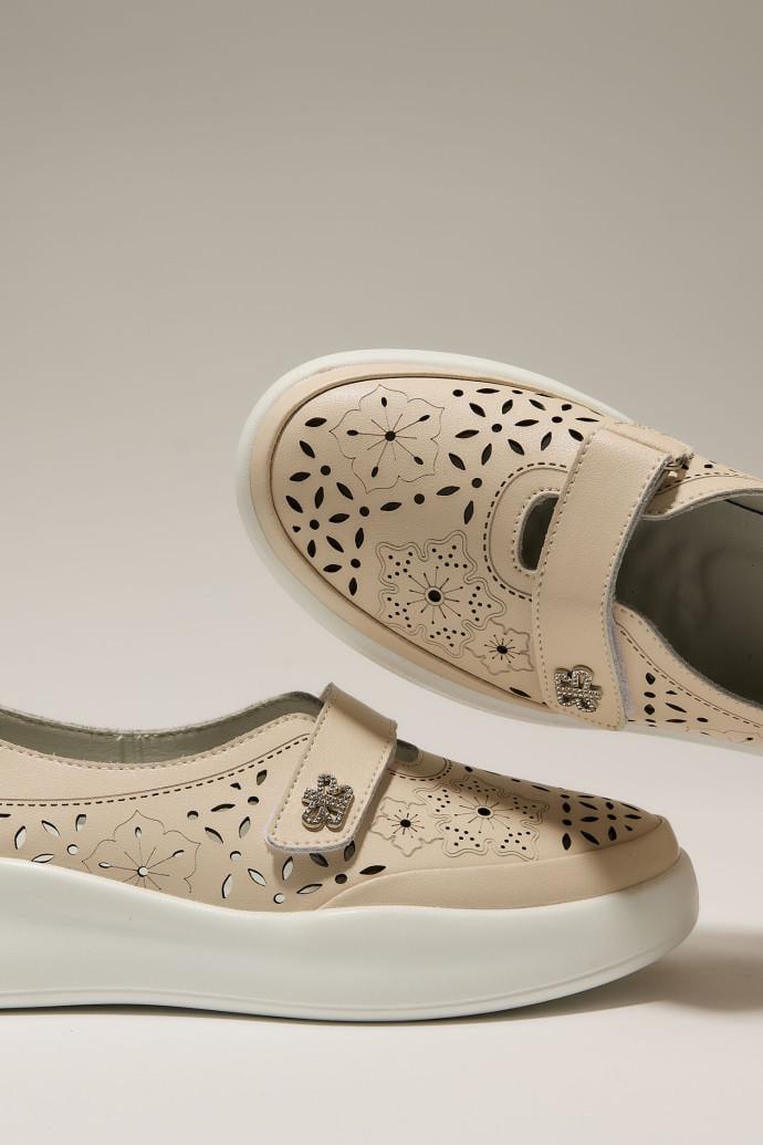 Мокасины женские ALLSY кожаные р. 41 Бежевый (195224)