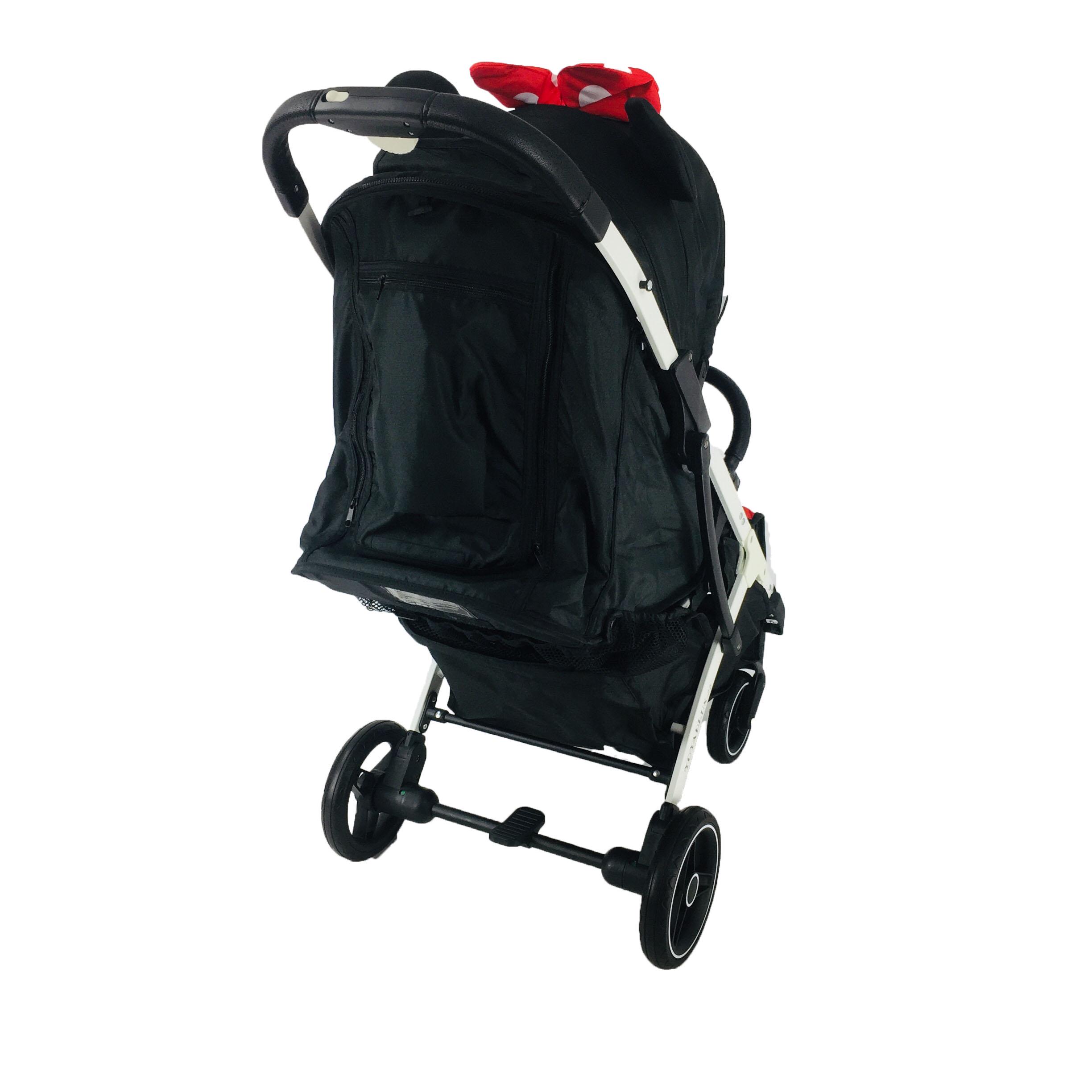 Коляска Yoya Plus Pro-22 Мінні з дощовиком на білій рамі Чорно-червоний (01125010208) - фото 8