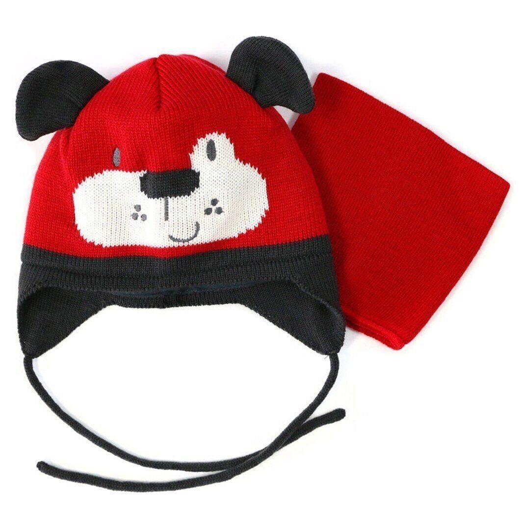Шапка с баффом вязаные для мальчика Peluche&Tartine F16ACC23BG зимние 46-48 см Ярко-красный (F16ACC23BG-Chili-12/24m)