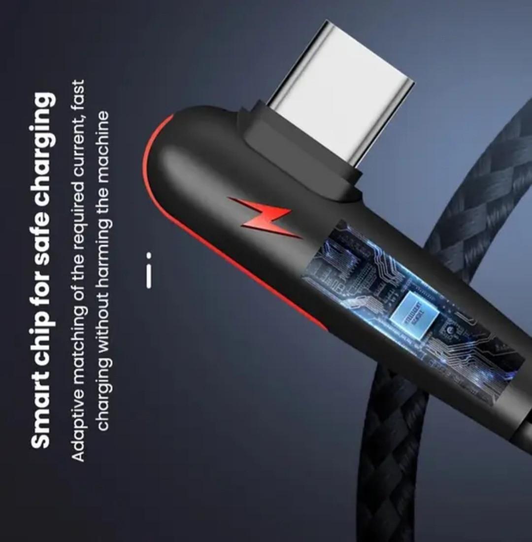 Кабель USB Type-C 2 м 90° Черный (2554736546) - фото 2