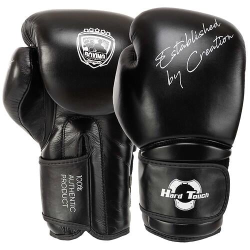 Перчатки боксерские Hard Touch BO-5232 кожаные 12 унции Черный (31493072)