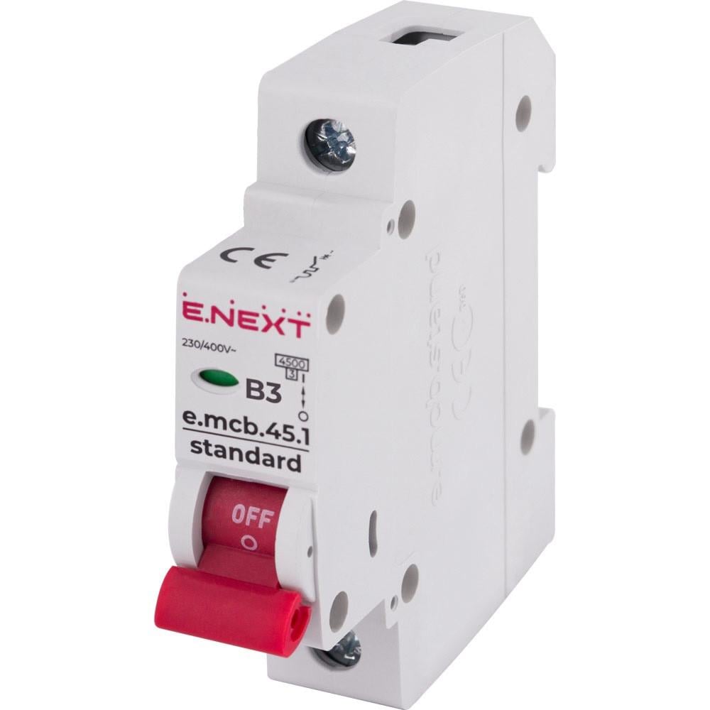 Автоматичний вимикач E.NEXT 3A 4,5kA 1 полюс тип B e.mcb.stand.45.1.B3 s001003 (14329) Автоматичний вимикач E.NEXT 3A 4,5kA 1 полюс тип B e.mcb.stand.45.1.B3 s001003 (14329)