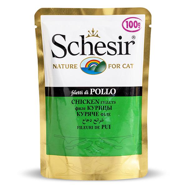Корм вологий у желе натуральний для котів Schesir Chicken Fillet філе курки 100 г (751034)