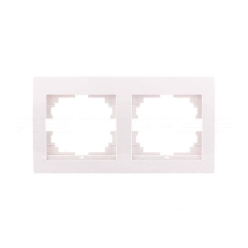 Рамка двухместная горизонтальная Lezard Deriy без вставки Белый (00000012260)
