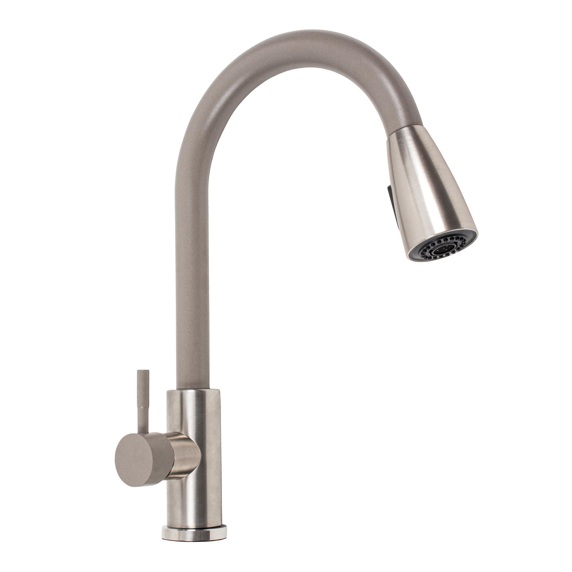 Смеситель с выдвижным изливом Platinum KT 8203 8614 Дюна комби