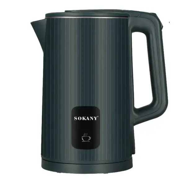 Электрочайник с индикатором уровня воды Sokany SK-SH-1061 из нержавеющей стали на 2,5 л 1500 Вт Зеленый (147-107-SK-SH-1061)