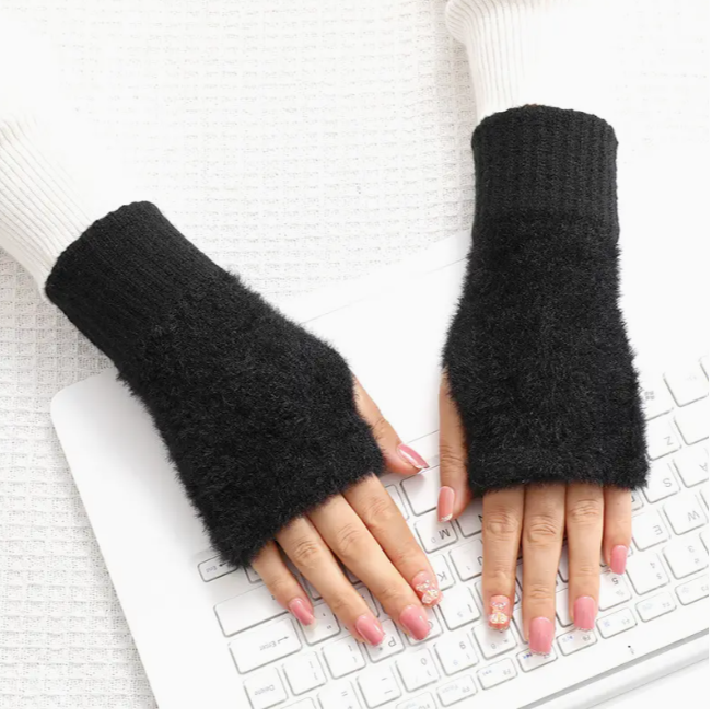 Перчатки-митинки женские меховые без пальцев L (1303/2) - фото 1