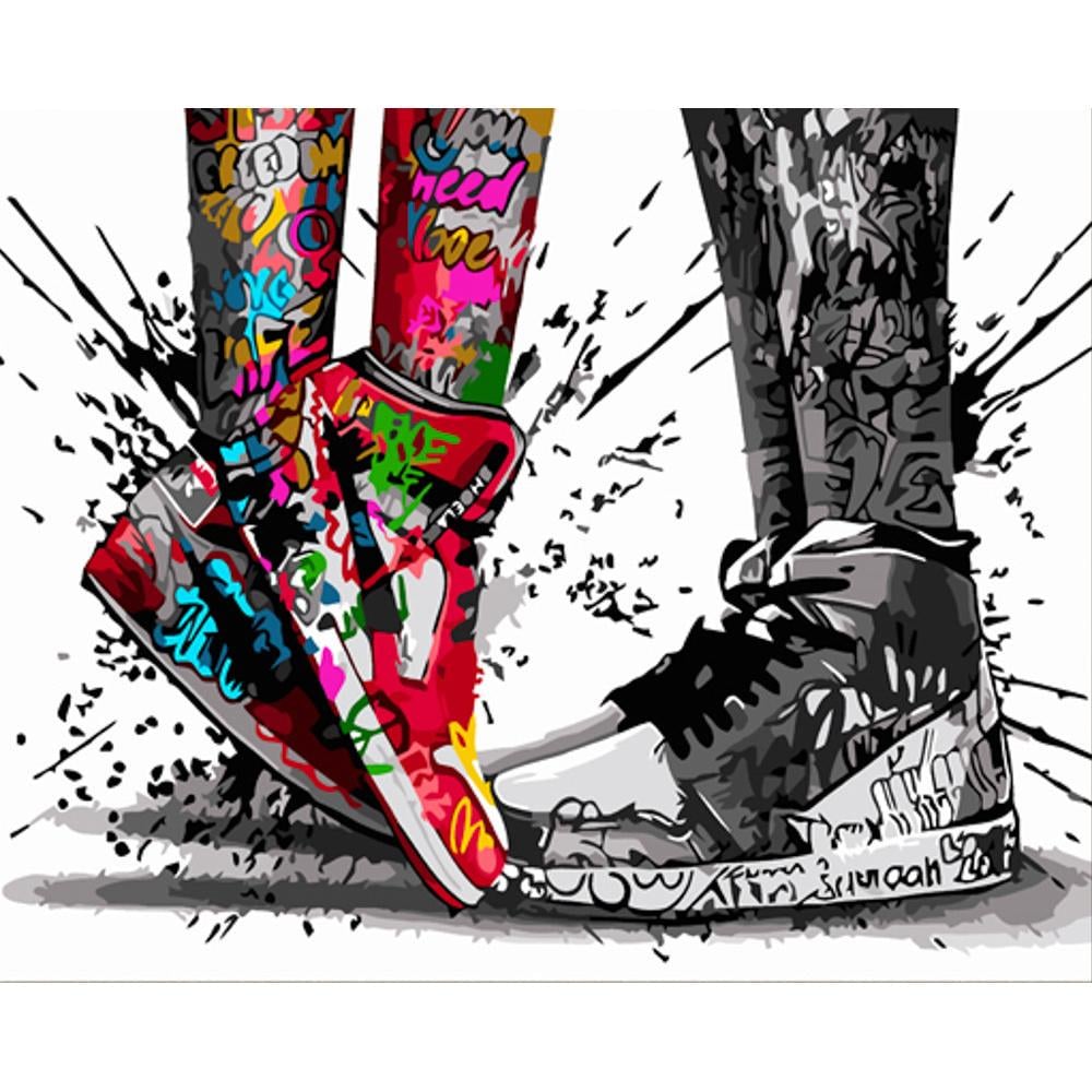 Картина по номерам Strateg Премиум Любовь в Jordan с лаком 30x40 см (SS6789)