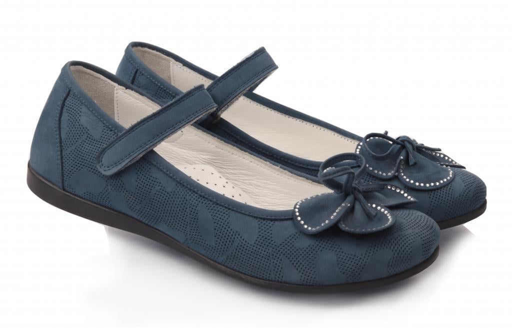 Туфлі Topitop для дівчаток 1350-1 нубук р. 37 Синій