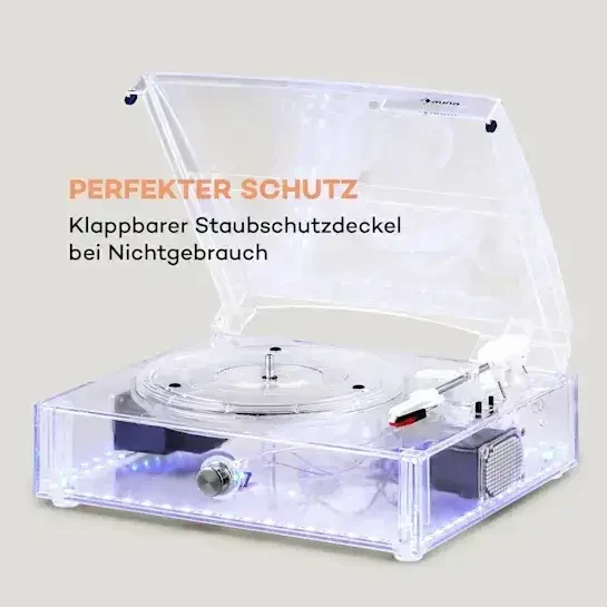 Проигрыватель виниловый Auna ClearTech Bluetooth стереодинамики ClearTech Turntable 33/45/78 R Прозрачный - фото 5