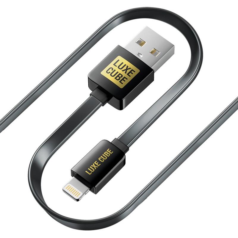 Кабель Luxe Cube USB C to USB Flat 1 м Чорний - фото 1