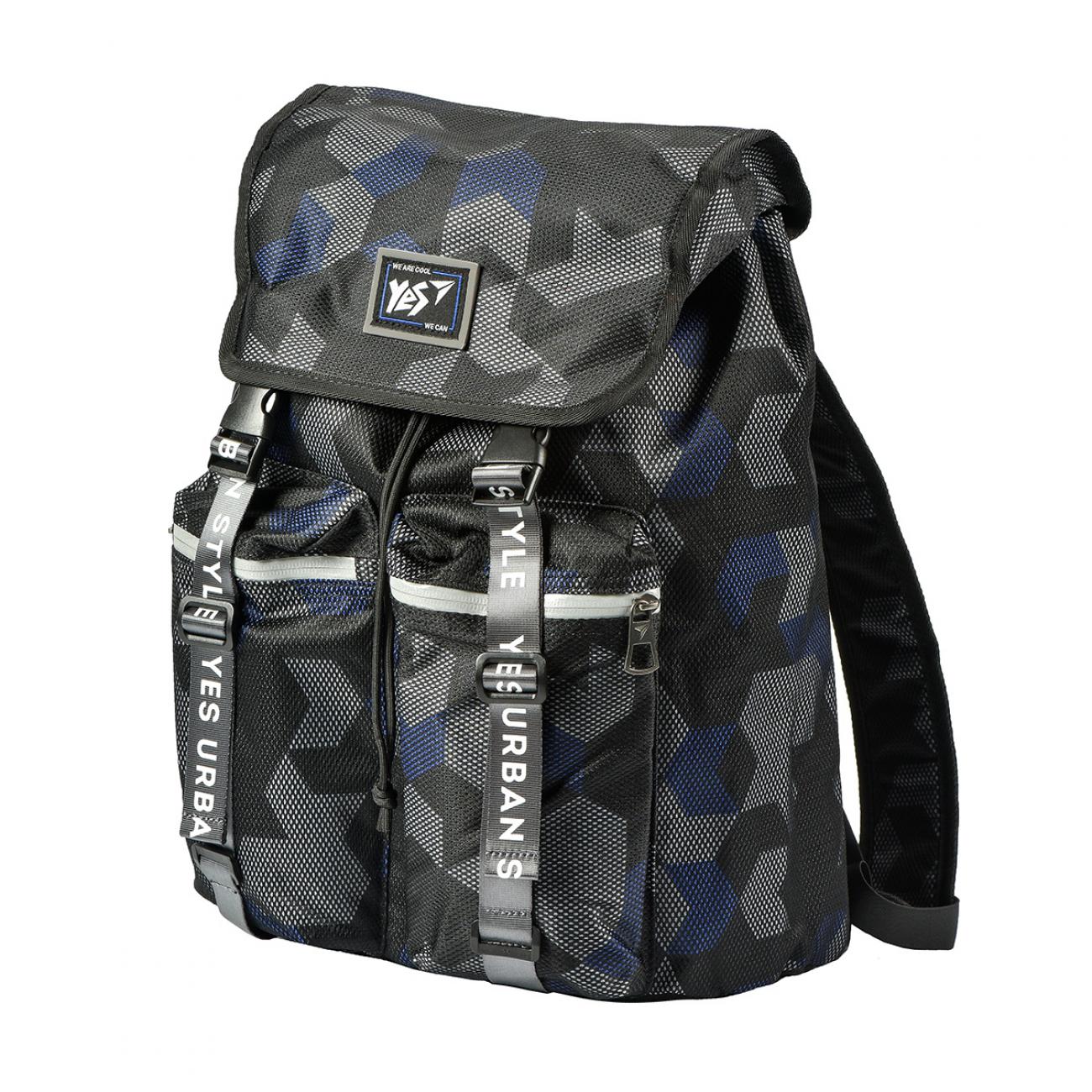 Рюкзак молодежный YES Double up 40x32x16 см 20 л Черно-синий (558362)