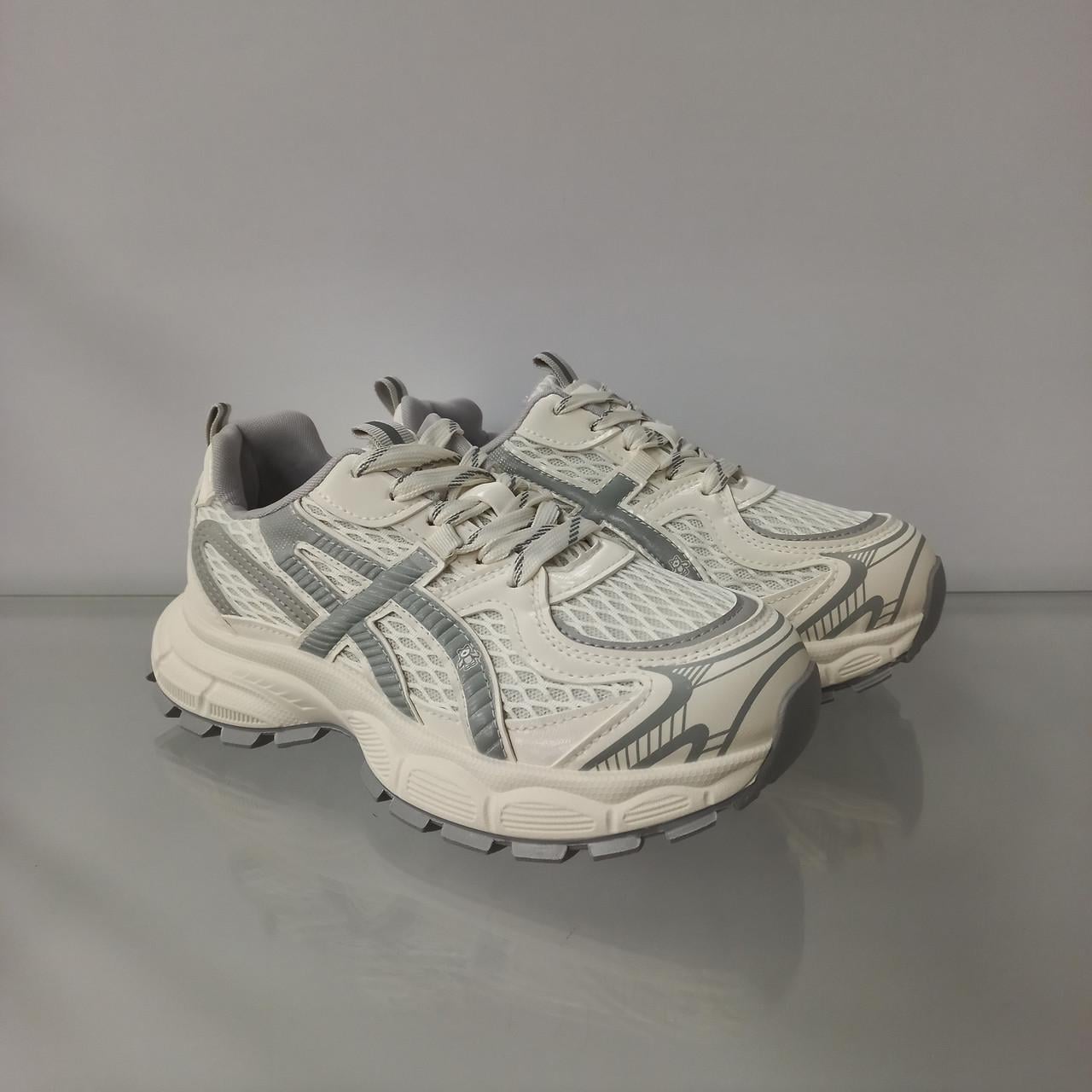 Кроссовки женские сетка со вставками на платформе р. 39 Белый (33384488)