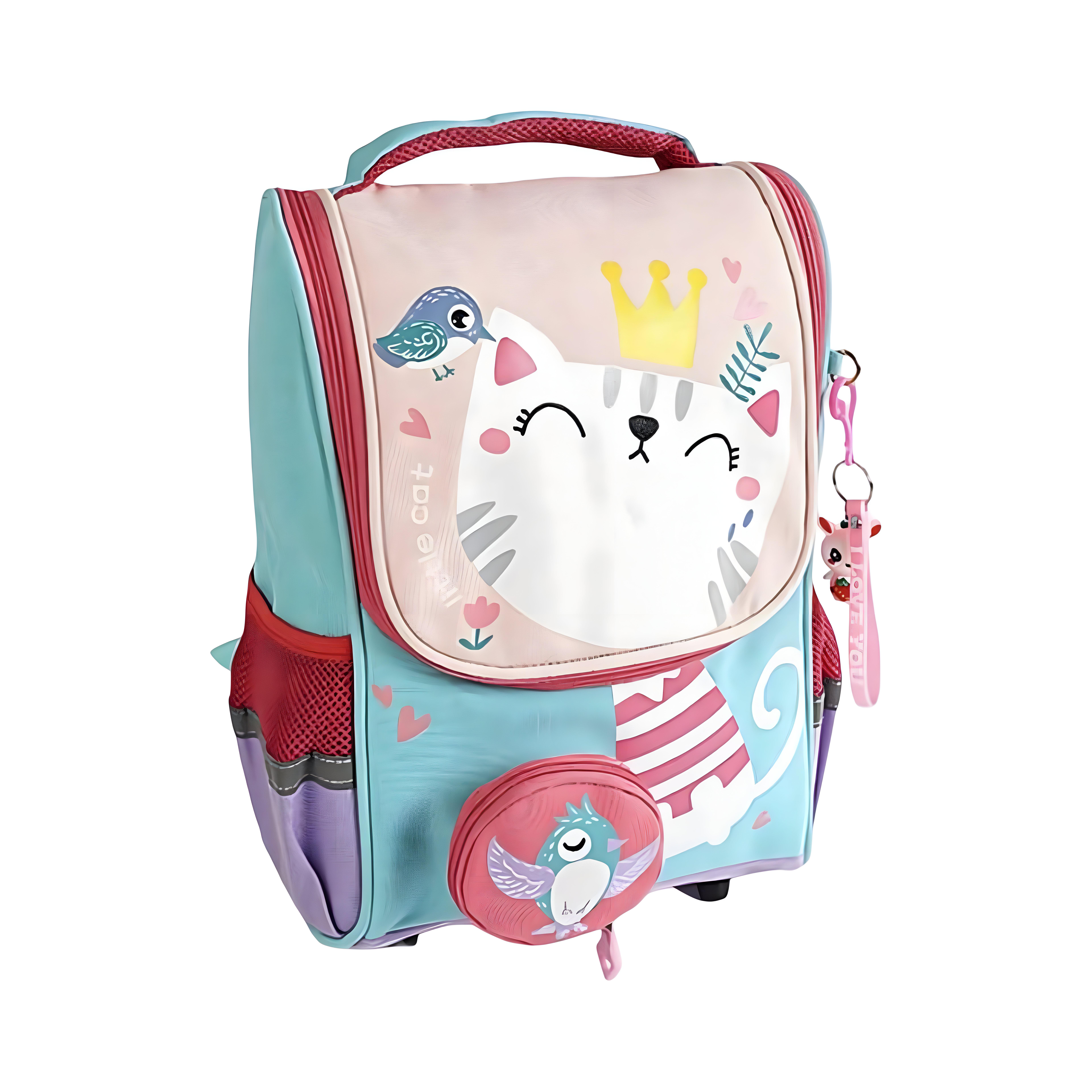 Рюкзак детский для учебы C 60609-3 с эргономичной спинкой/карманами/дизайном котенка (28458065)