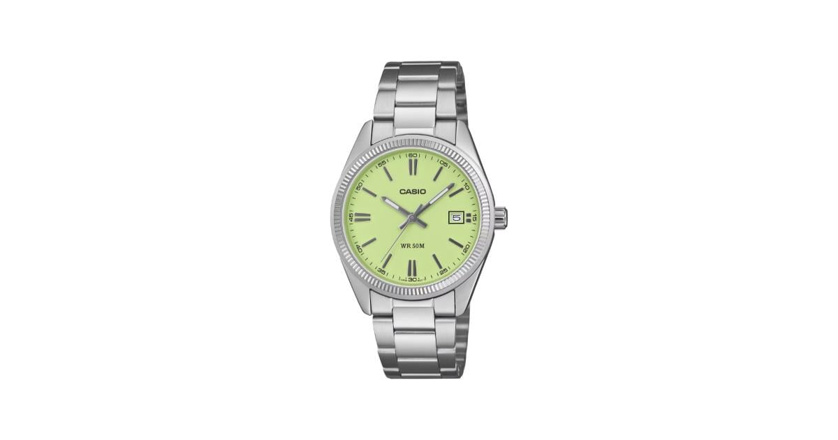 Часы мужские Casio UTP-1302PD-3A2 минеральное стекло зеленый циферблат Часы мужские Casio UTP-1302PD-3A2 минеральное стекло зеленый циферблат