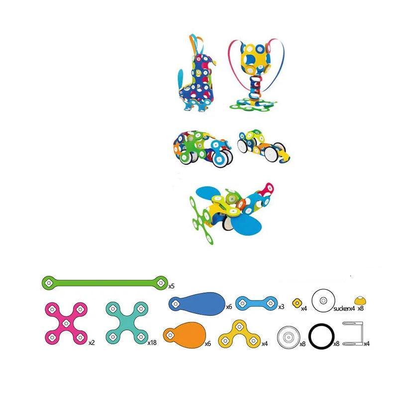 Конструктор магнітний Rainbow 80 деталей Multicolor (155954) - фото 3