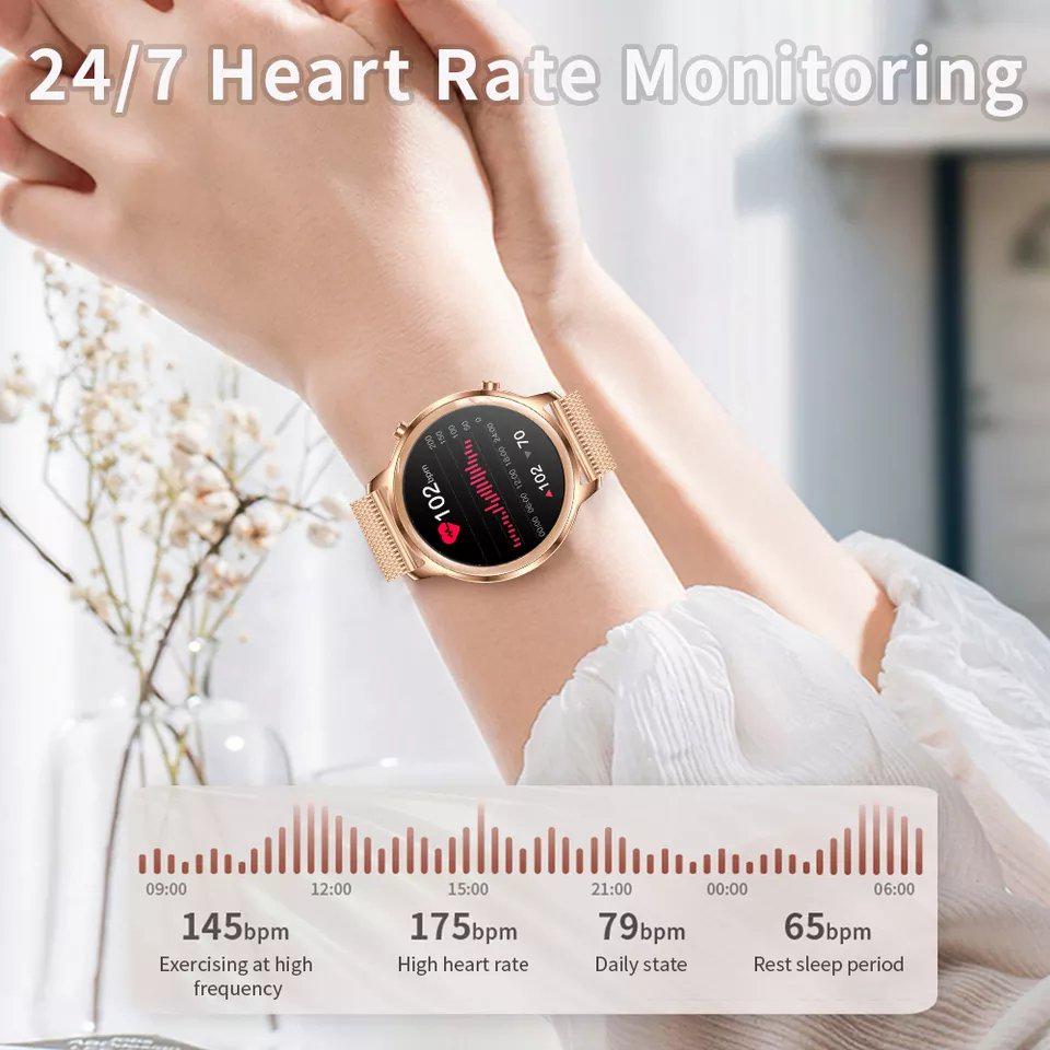 Смарт-годинник жіночий Lemfo T18 тонометр/пульсоксиметр 2 ремінці Gold - фото 2 Смарт-годинник жіночий Lemfo T18 тонометр/пульсоксиметр 2 ремінці Gold - фото 2