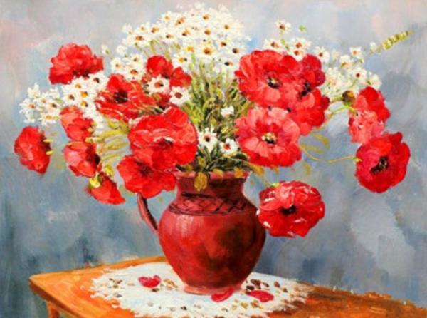 Картина по номерам Josef Otten Цветы Маки в кувшине 40х50 см в термопакете (3175RA_O-mt)