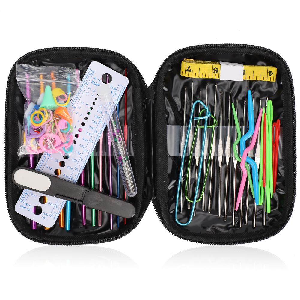 Набір для в’язання 100в1 з металевими гачками аксесуарами та чохлом (R9395)