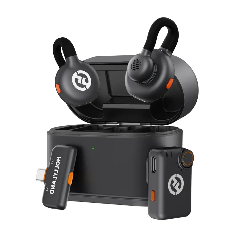 Мікрофон петличний Hollyland LARK M2S Ultimate mini Combo black для iPhone/Android/відеокамери із зарядним кейсом професійний 2 шт. (52010)