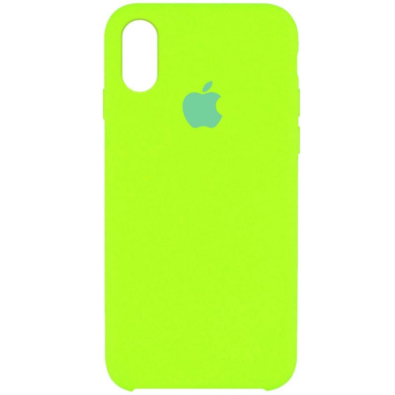 Противоударный Чехол Silicone Case AA для Apple iPhone XS Max 6.5" Салатовый/Neon Green