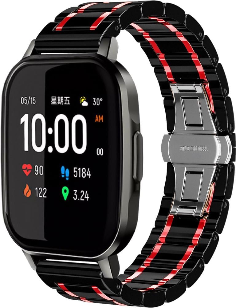 Ремінець керамічний Ceramo для Haylou Smart Watch 2 LS02 Black/Red (28742-44) Ремінець керамічний Ceramo для Haylou Smart Watch 2 LS02 Black/Red (28742-44)