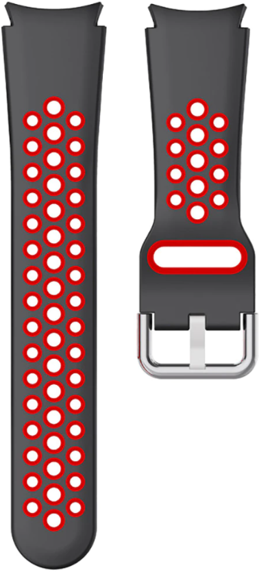 Силиконовый перфорированный ремешок Watchbands Galaxy Uniq для Samsung Galaxy Watch 4 44 мм Black/Red (WB-UNIQ-2044-RED)