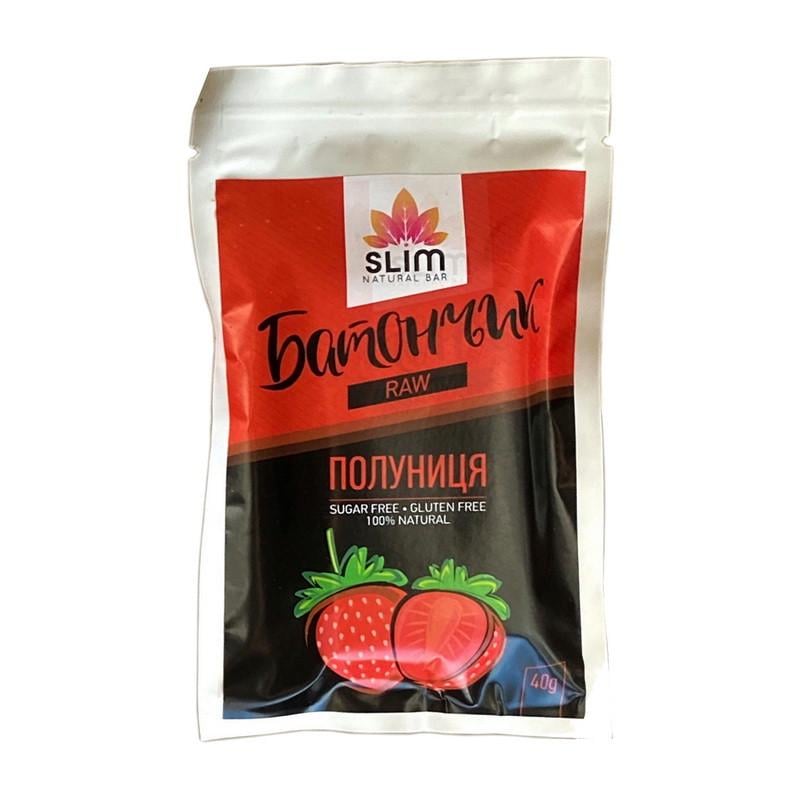 Углеводный батончик Slim Raw Bar 40 г Клубника (21732-01)