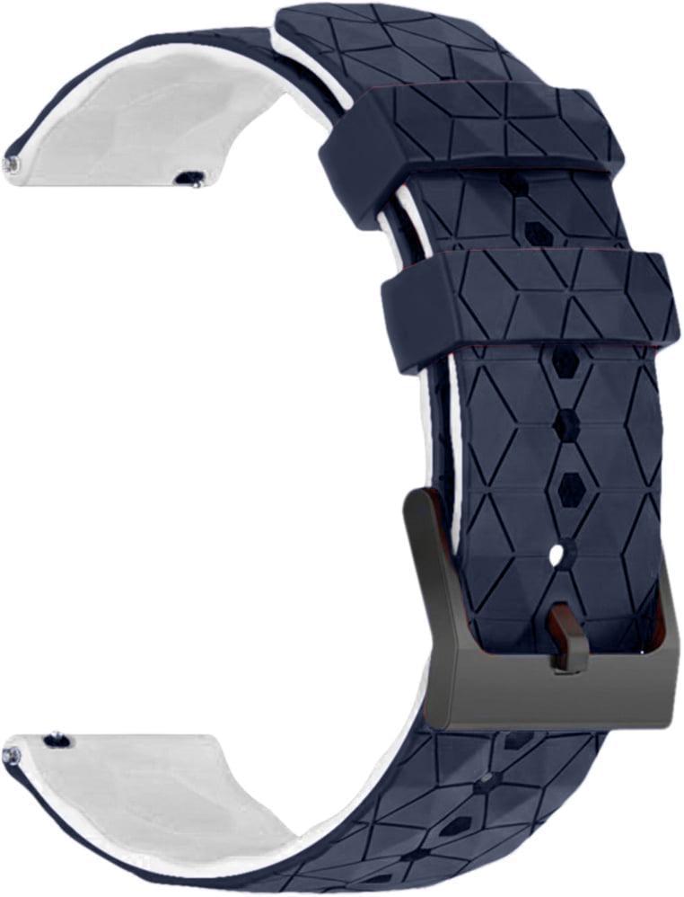 Ремешок силиконовый Lunor для Amazfit Pop 3S/3R Blue/White (41756-62)